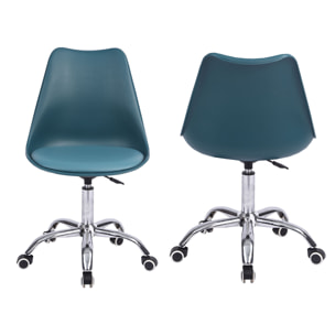 Chaise de bureau réglable en hauteur bleue ANNE