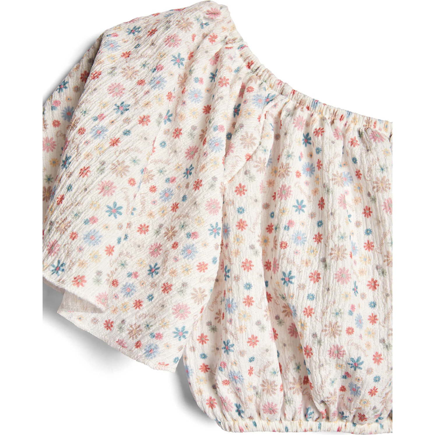 Camiseta de Niña con Escote Elástico Estampado Floral