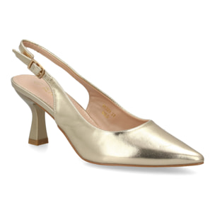 Zapato salón destalonado para mujer con tacón y punta fina
