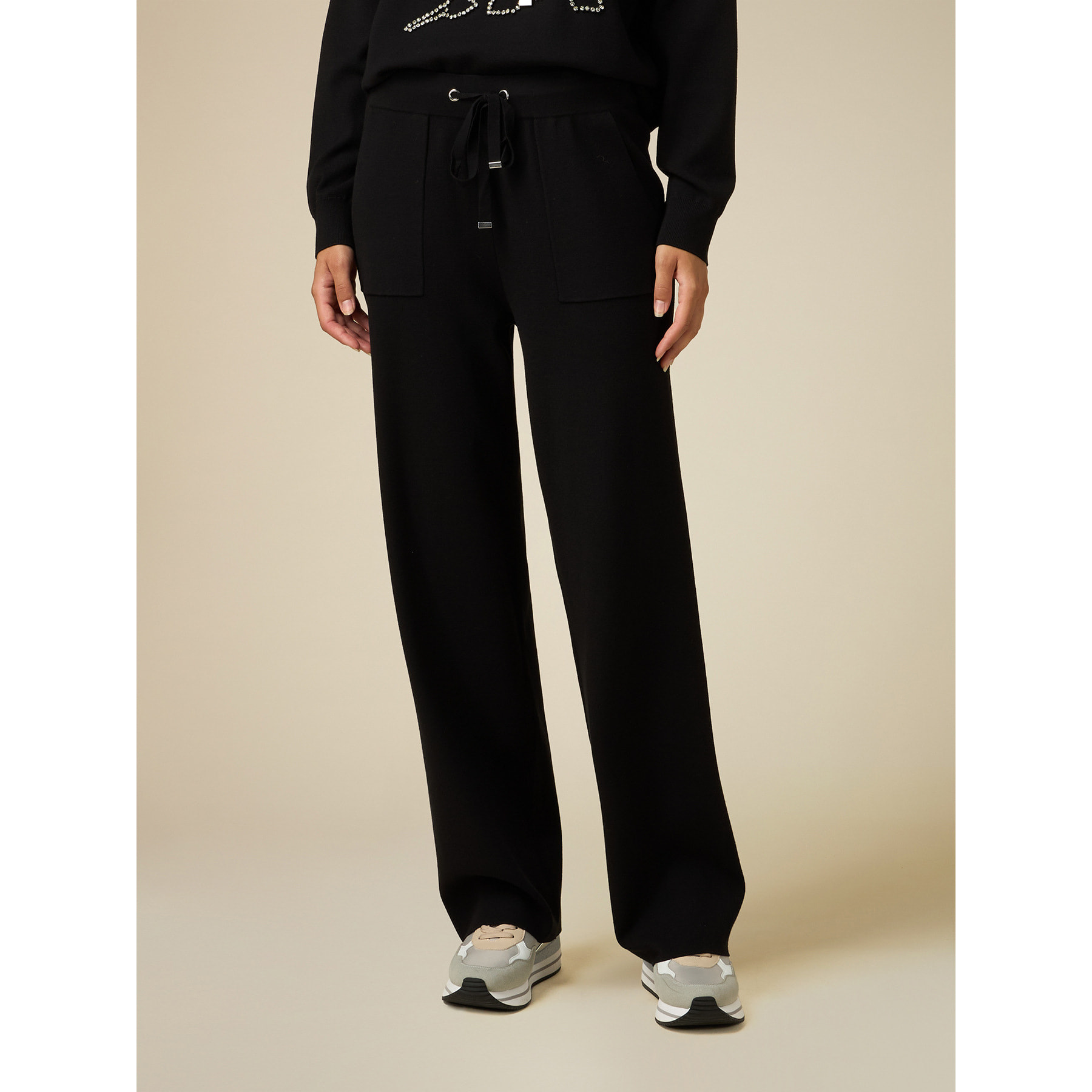 Oltre - Knitted palazzo trousers - Negro