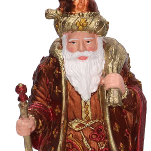 Babbo natale in resina rame cm 12x10h20