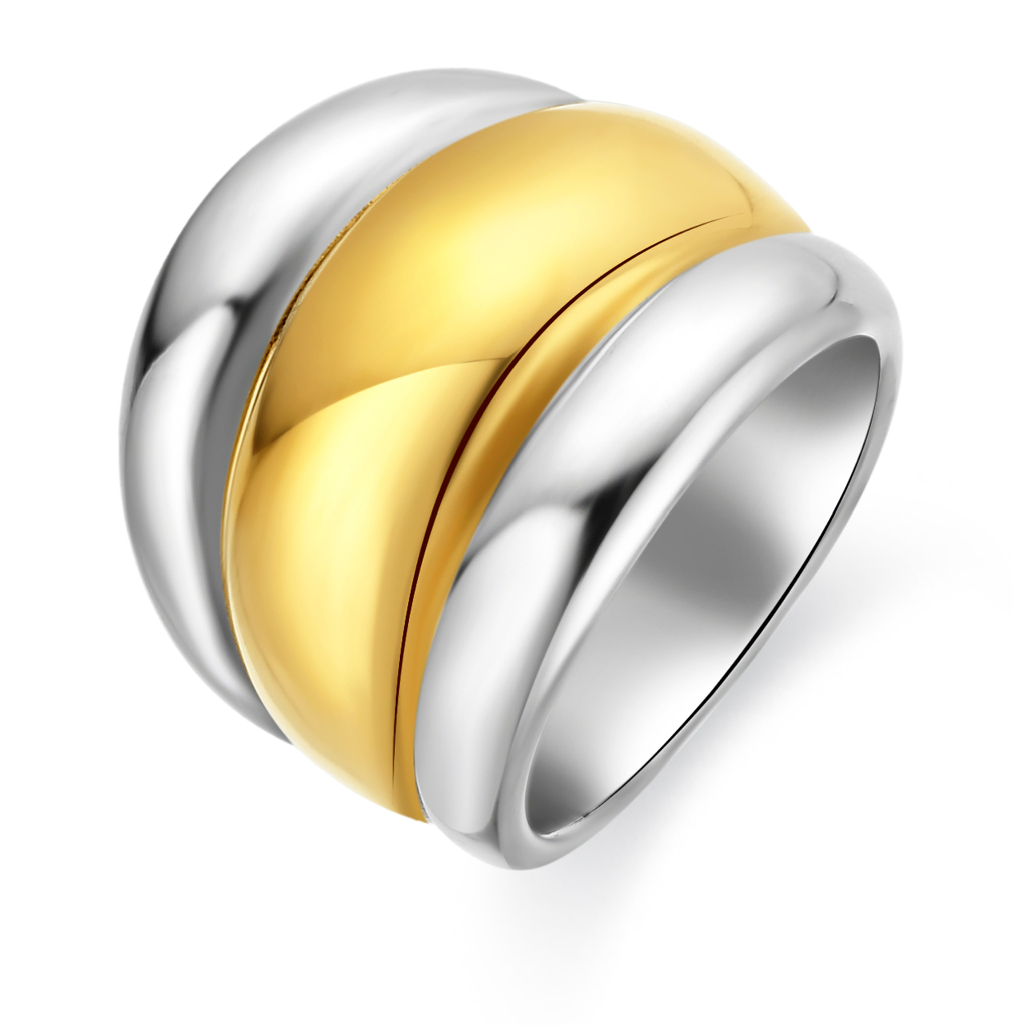 Anillo Darsean acabado oro 18k y plata