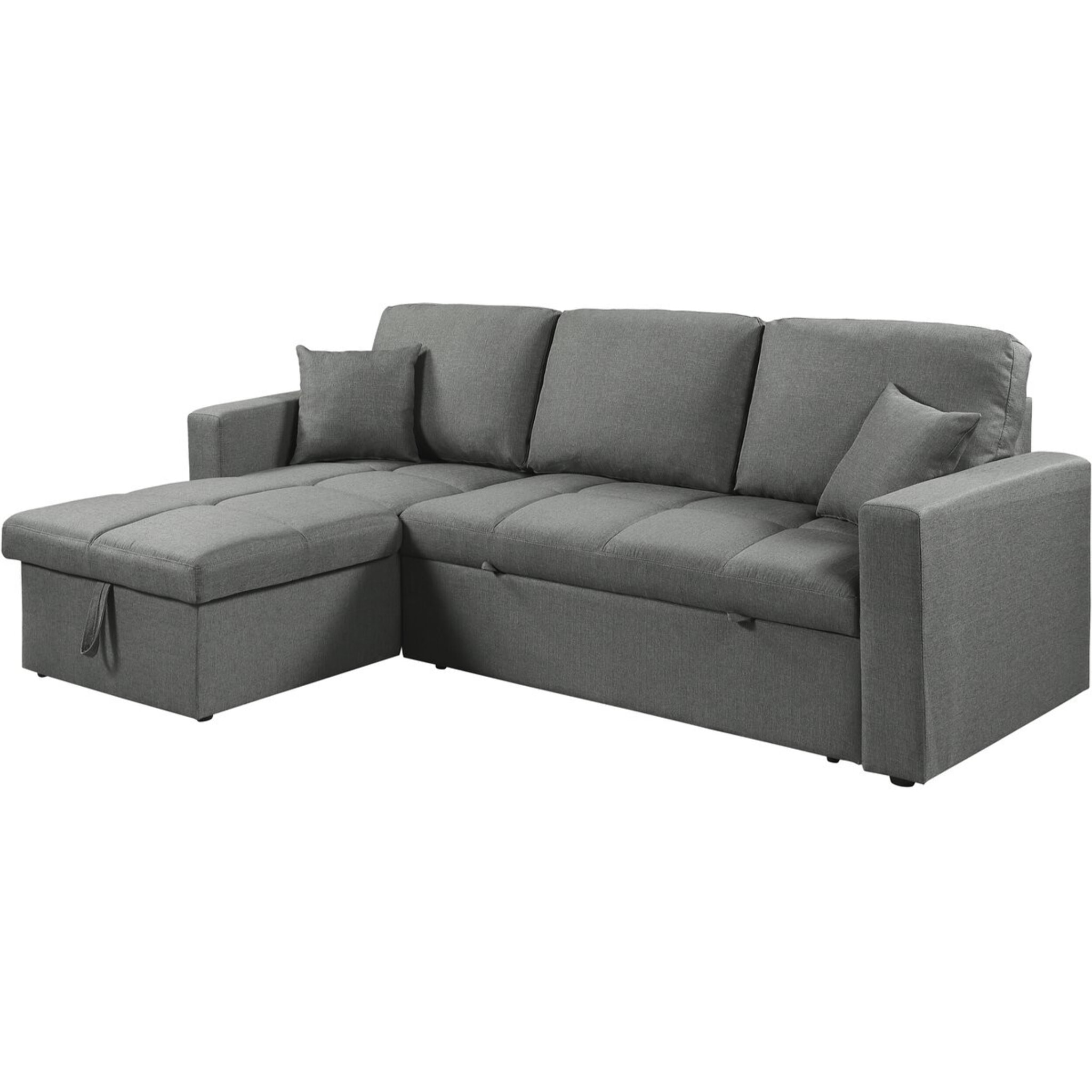 Canapé d'angle convertible/réversible style bubble "Alain" - 3 places - Gris