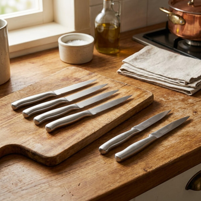 Set de 6 couteaux de qualité 24 cm en inox Nirosta Fit