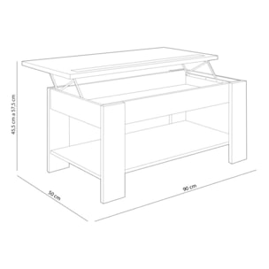 Mesa de centro elevable Agueda Cambria