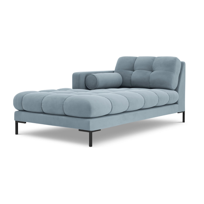 Méridienne gauche "Bali" en velours bleu clair