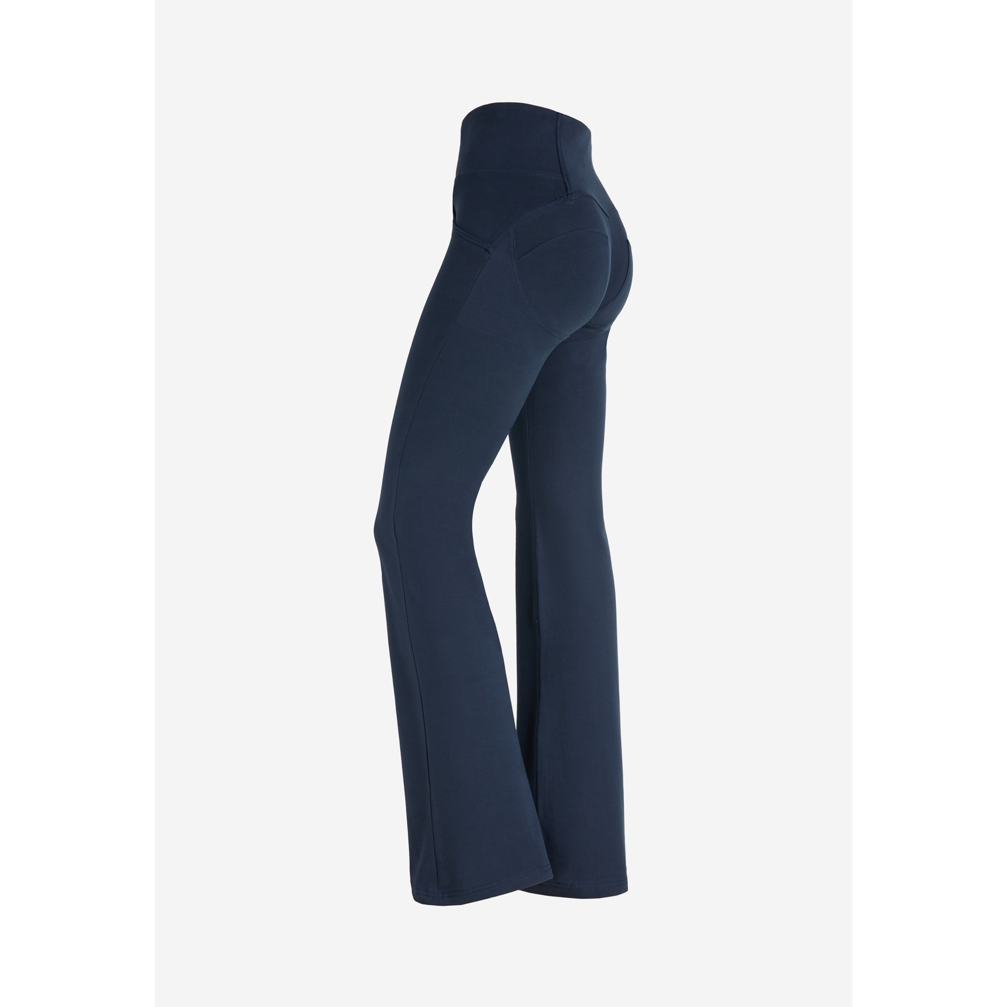 Pantaloni push up WR.UP® vita alta e fondo flare in cotone