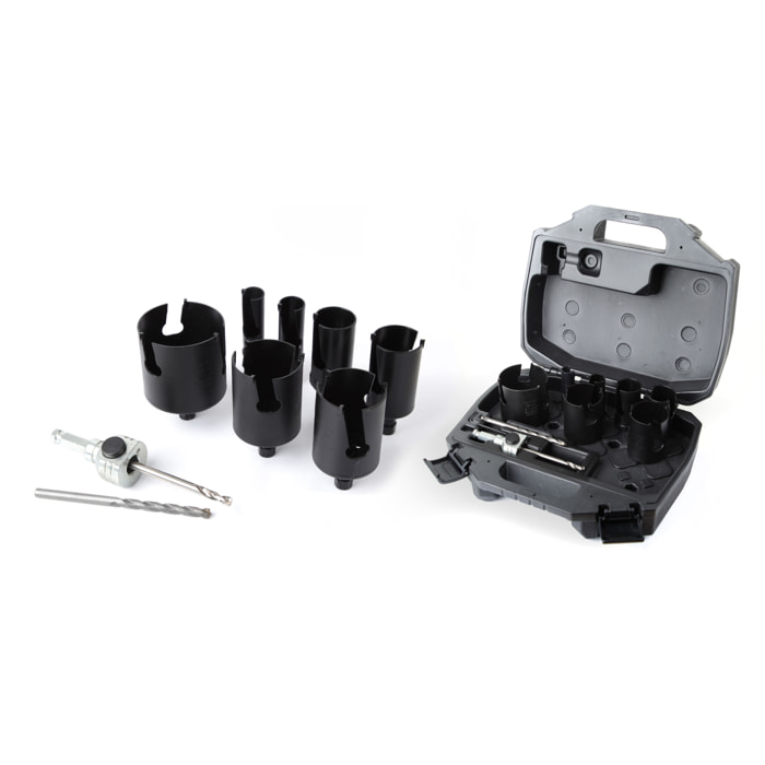 Mallette électricien 10 pièces Ø 22-35-40-51-54-65-68 + 2 forets + pilote - DIAGER - 3000C