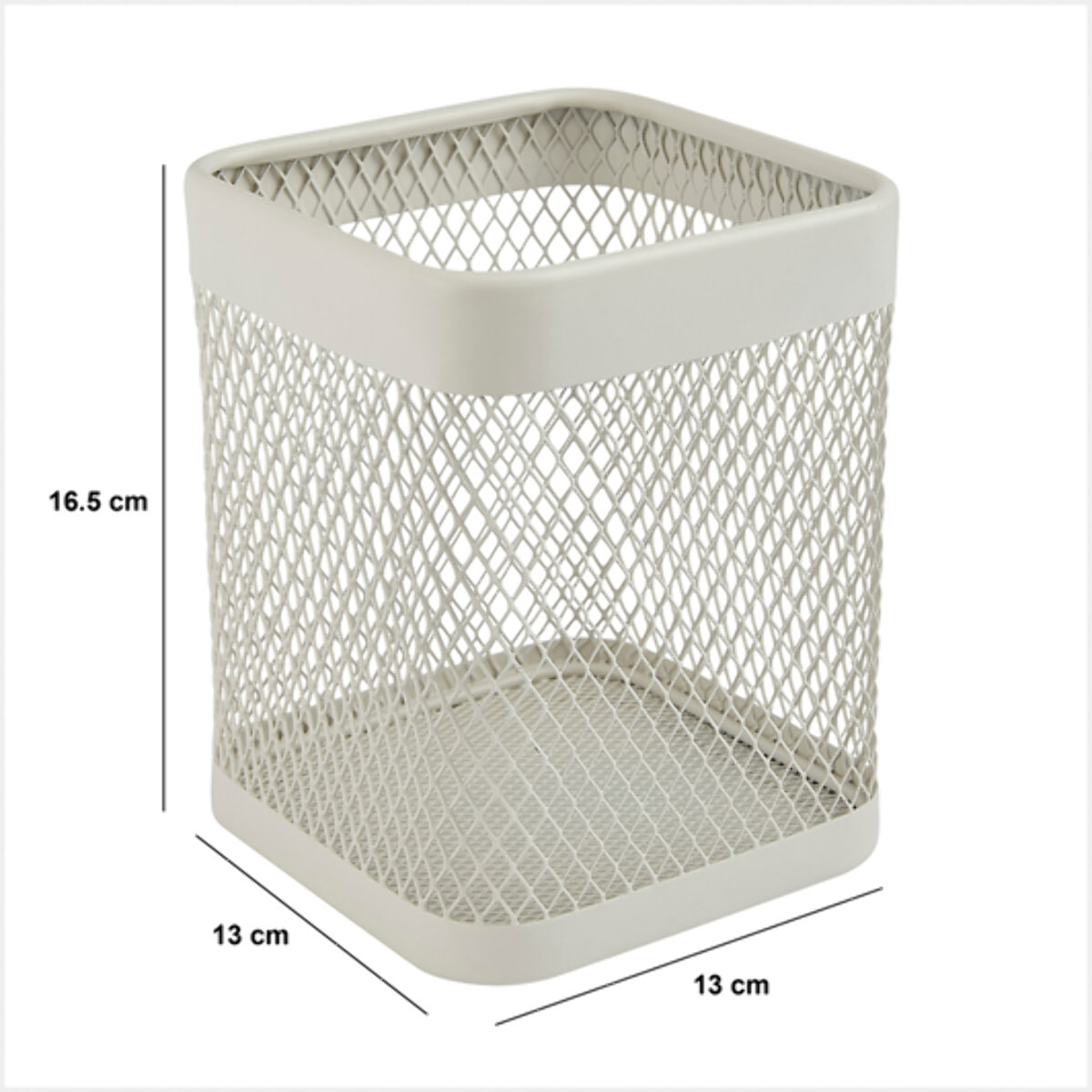 Pot à ustensiles "Mayaj" en métal beige