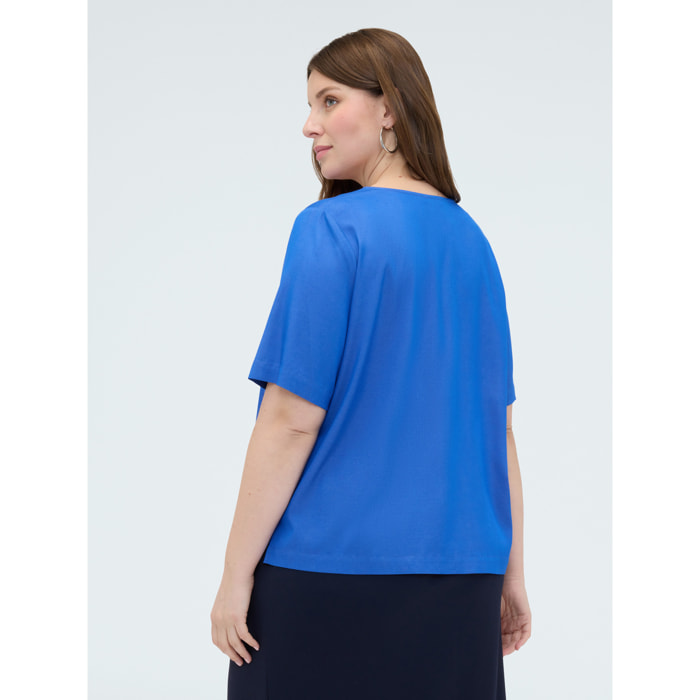 Fiorella Rubino - Blusa in viscosa con punti luce - Bluette