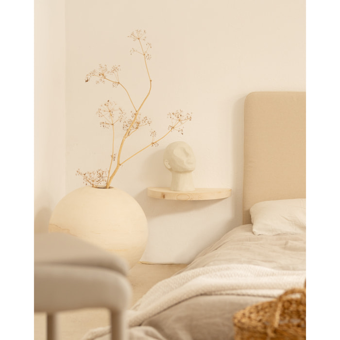 Mesita de noche de madera maciza flotante en tono natural de 3x40cm Alto: 3.2 Largo: 40 Ancho: 19.5