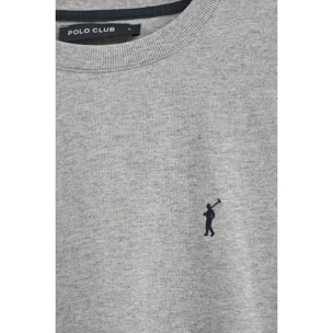 Maglietta grigio vigorè a girocollo e ricamo Rigby Go