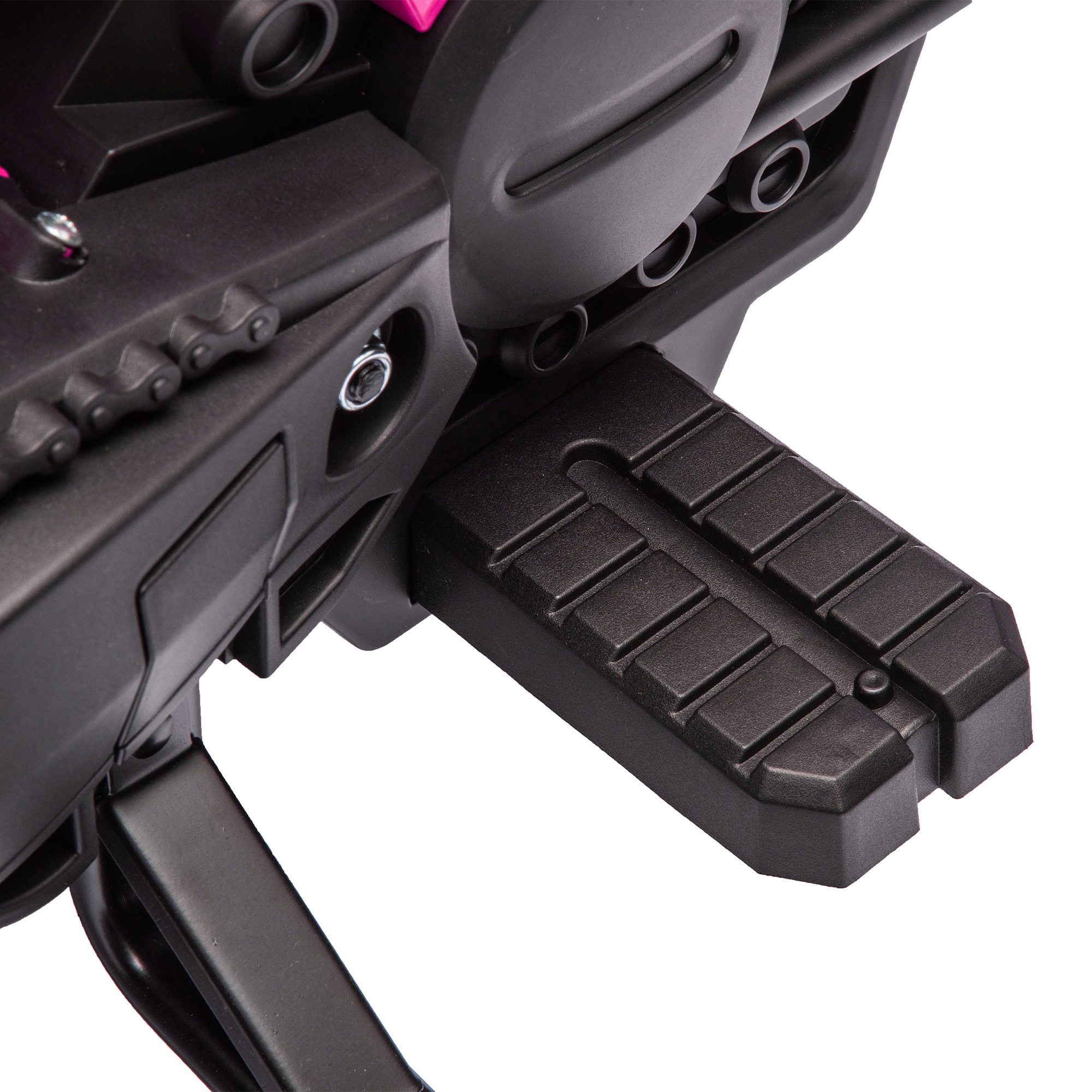 Moto Cross électrique enfant 6 V 2 moteurs effets sonores max. 3 Km/h 30 Kg avec stabilisateurs rose