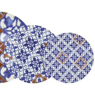 Servizio piatti Ravello da 18 pezzi in ceramica sottosmalto