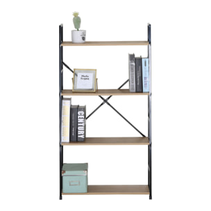 Etagère 4 rangements 112 cm bois et noir MALIKA
