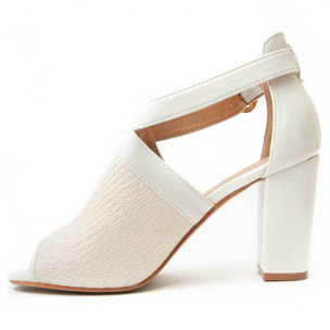 Sandalia De Tacón - Blanco - Altura: 9 Cm