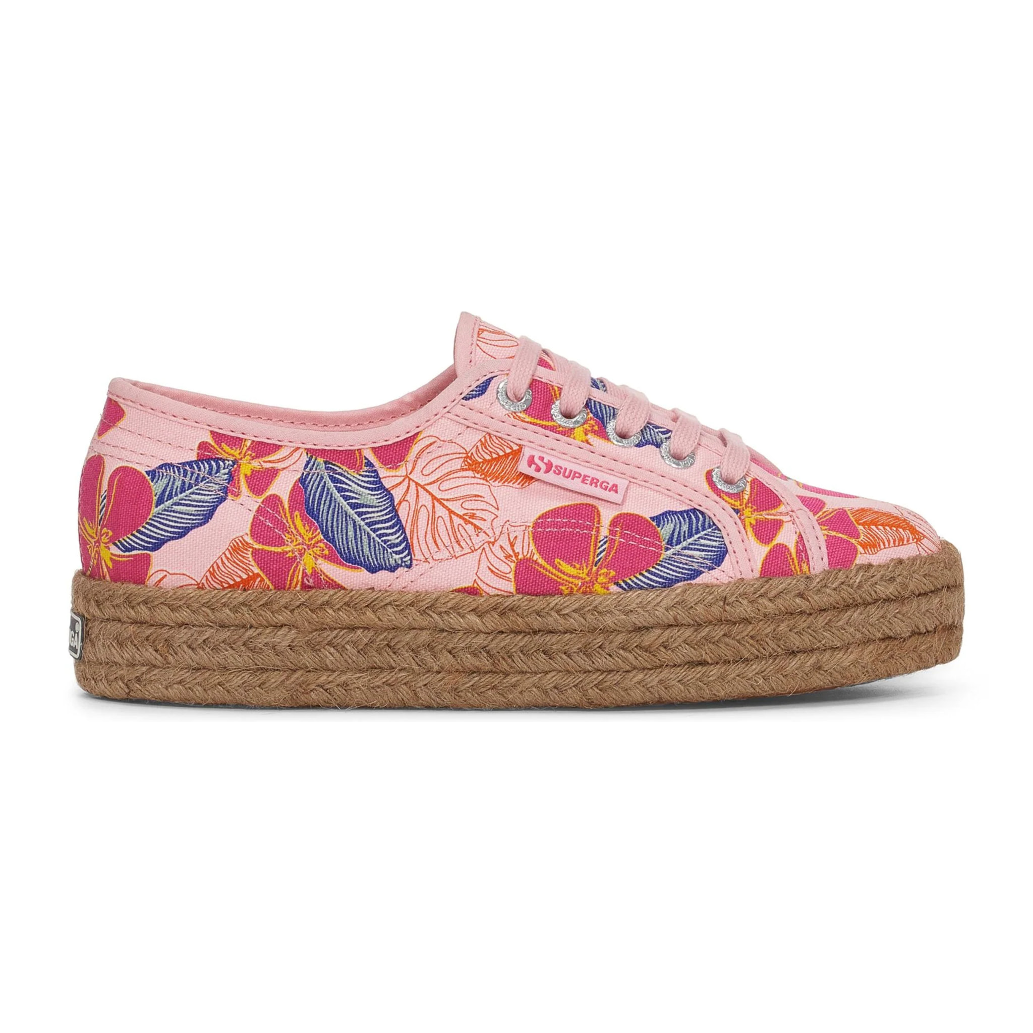 Scarpe da donna Superga Rosa 2730 ROPE HIBISCUS FLOWER PRINT