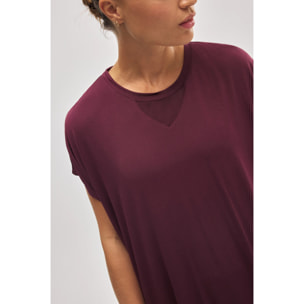T-shirt sportiva a maniche corte bordeaux