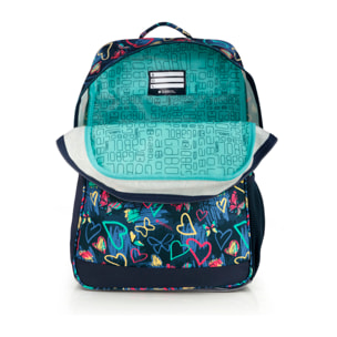 Mochila adaptable a carro Gabol TIZAS con corazones y resistente al agua