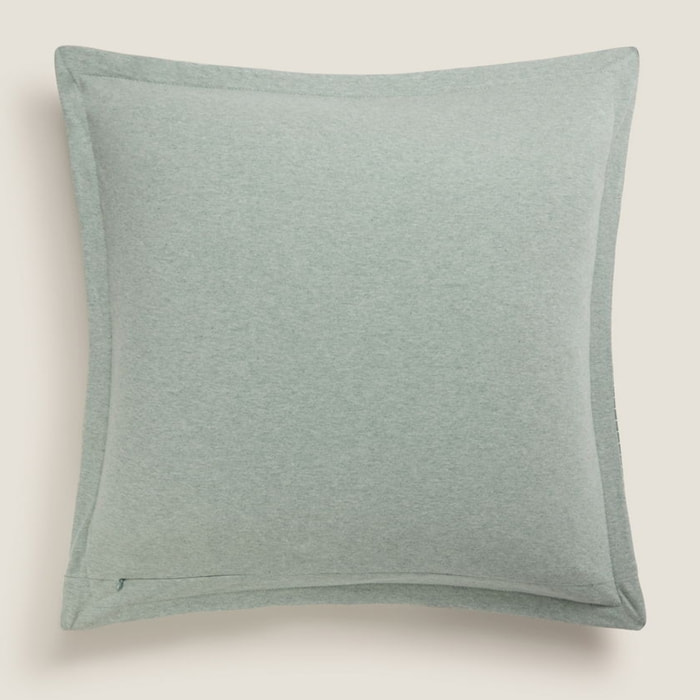 Funda cojín punto algodón sostenible Punto color verde Punto de algodón