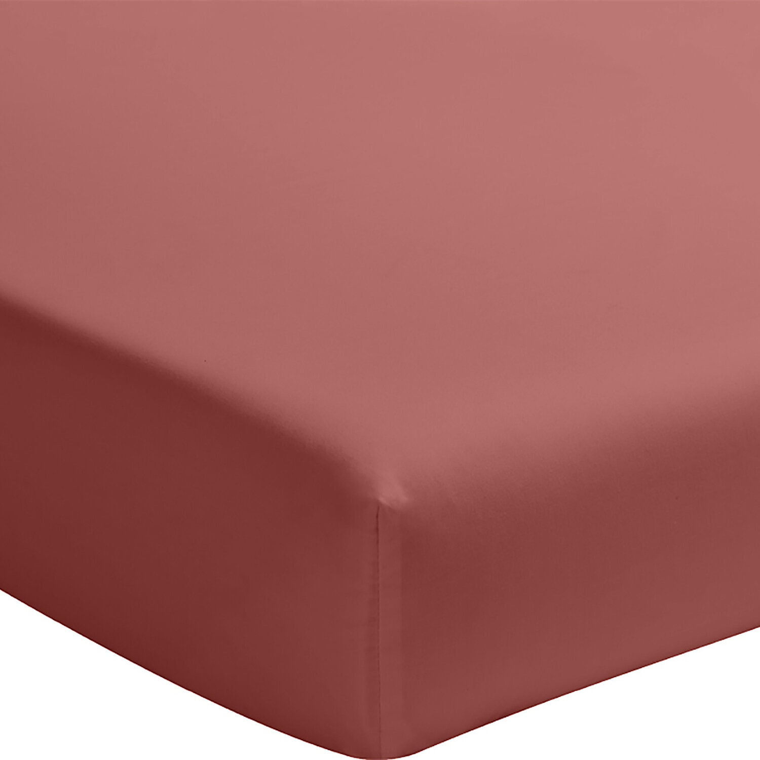 Drap housse percale de coton lavé vieux rose
