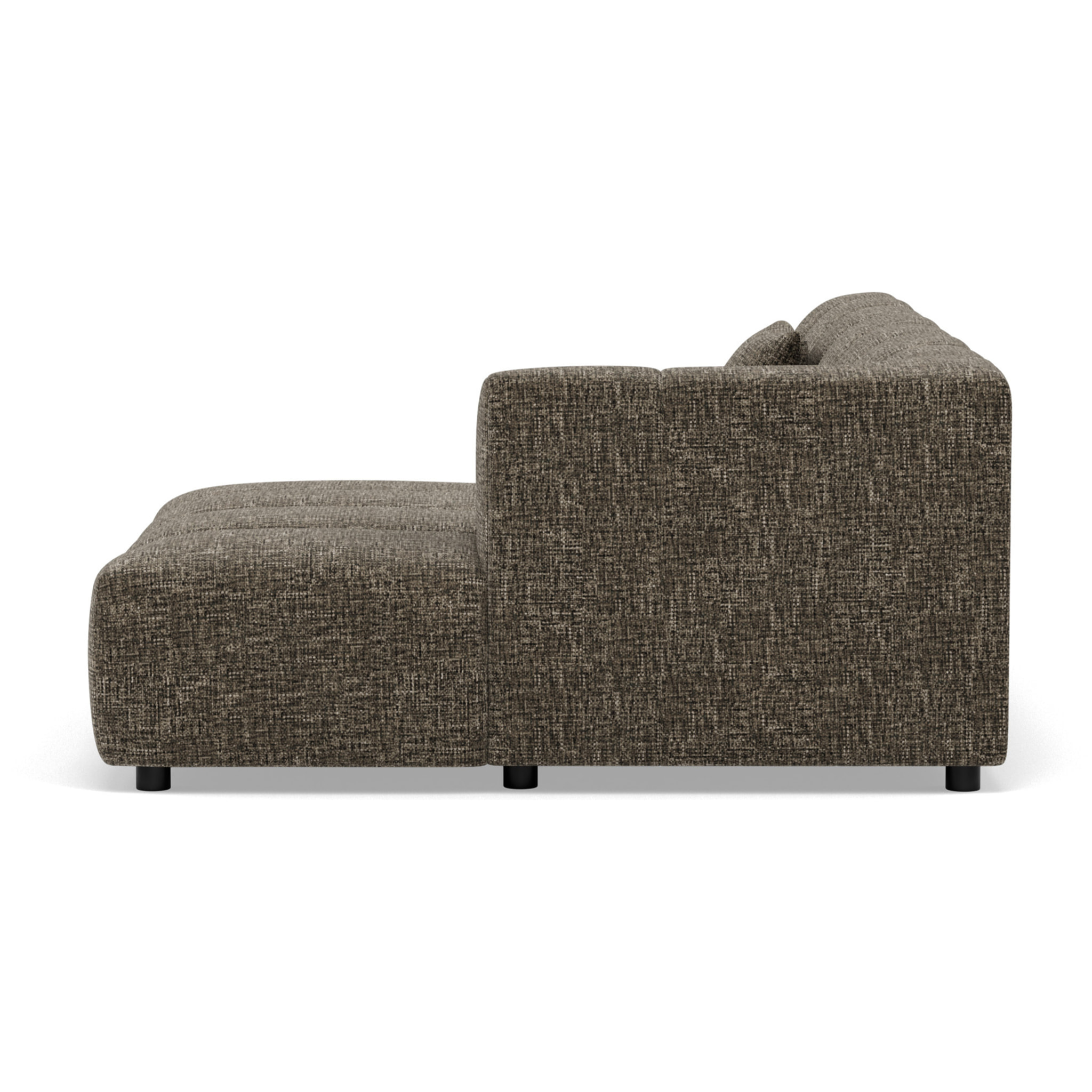 Curtis - canapé d'angle droit 4 places sans accoudoir en tissu texturé - Vert Olive