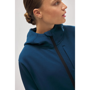 Giacca sportiva blu con cappuccio