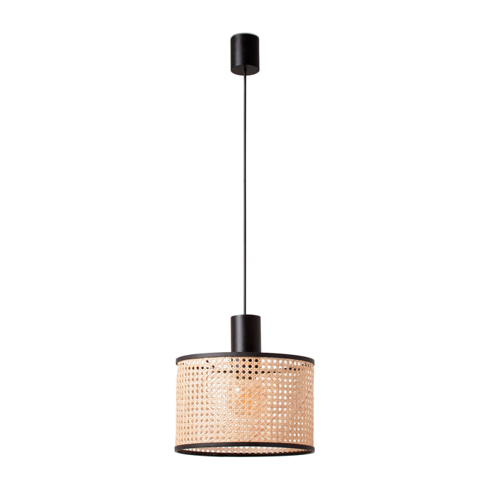 MAMBO 320 Lampe suspension simple noir/rotin