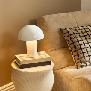 Lampe champignon secteur Lito blanc H24,5cm