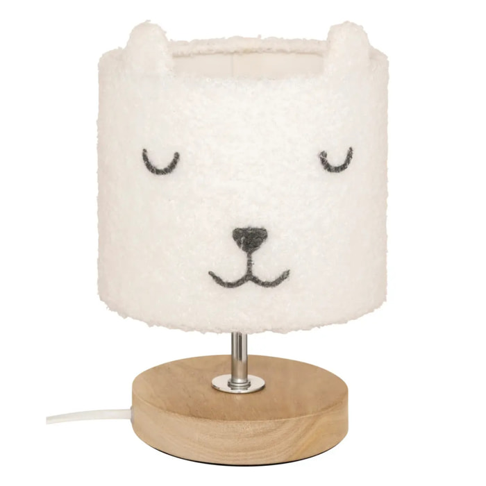 Lampe droite bouclette Toxey H.22cm blanc
