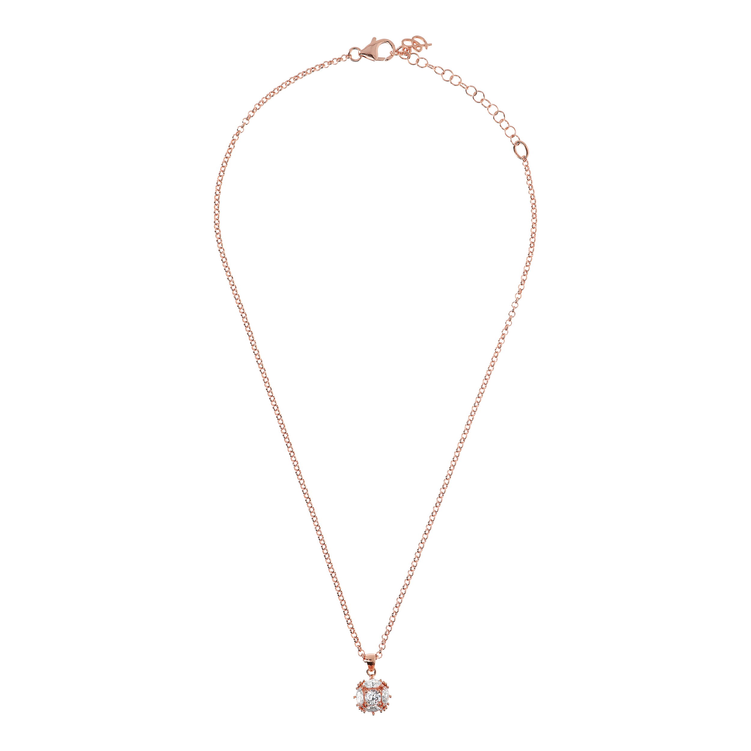 Collana Catena Rolo con Punto Luce in Cubic Zirconia