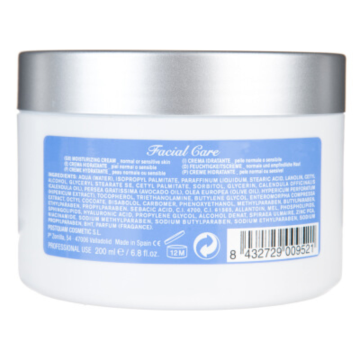 Creme hydrante peau normale ou sensible 200 ml.