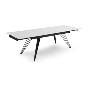 Table extensible en céramique blanc pure L160/240cm - 9 piètements - UNIK