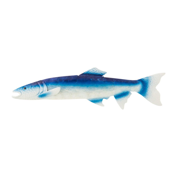 J-Line Décoration Murale Poisson - métal - bleu/blanc