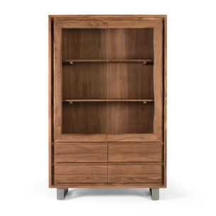 Vitrina de Madera de Acacia 120 Cm Estilo Rústico Moderno
