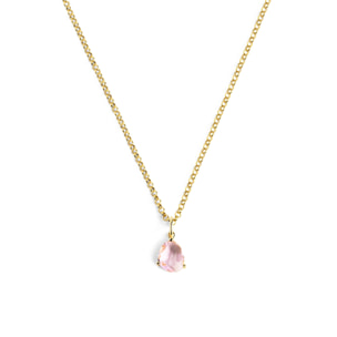 Collana Birthstone Tormalina Rosa Argento Placcato Oro