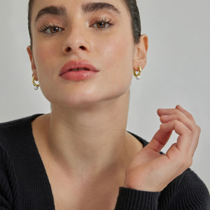 Pendientes de Perla Blanca acabados en oro amarillo de 18K