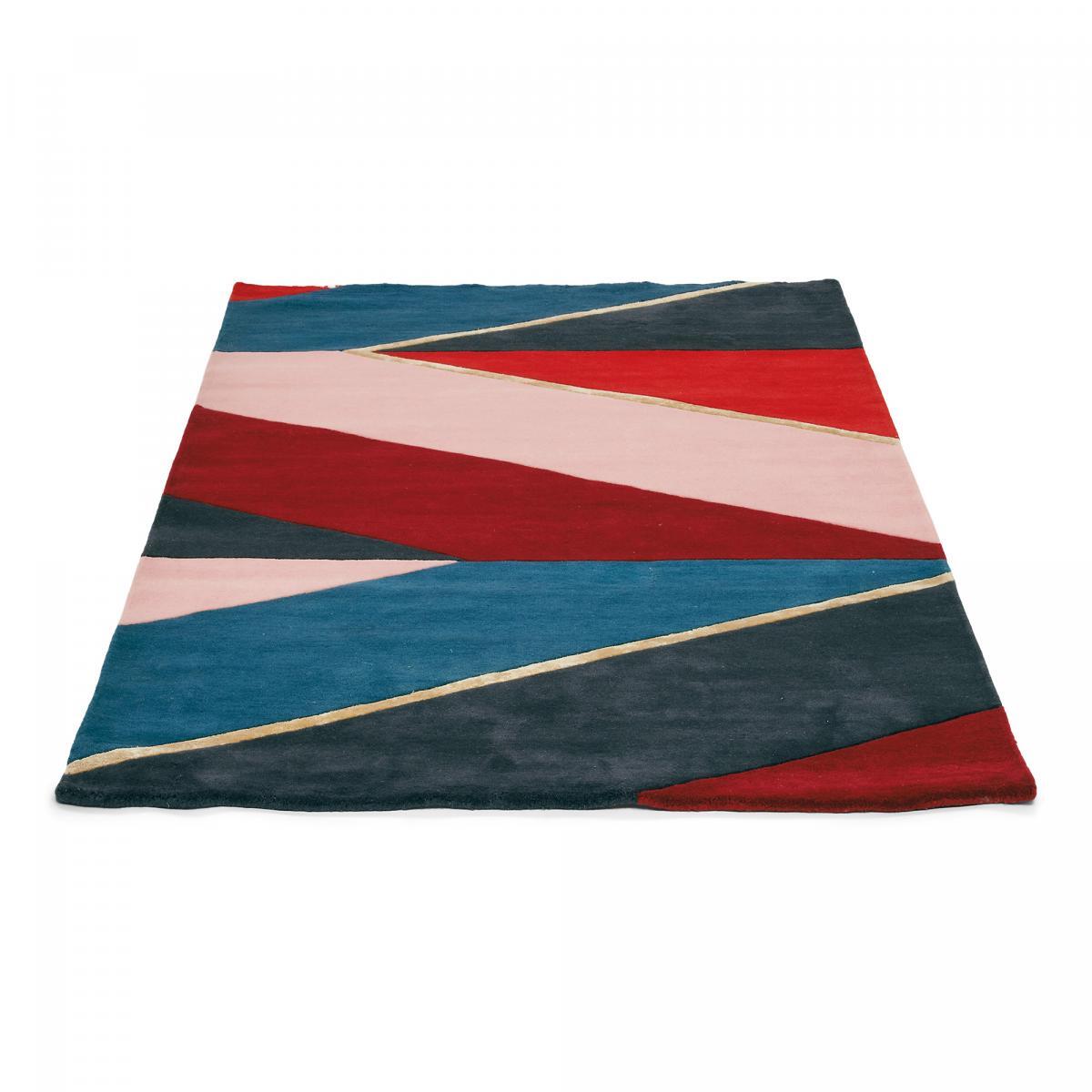 Tapis salon et chambre fait à la main en laine motif géométrique VANI