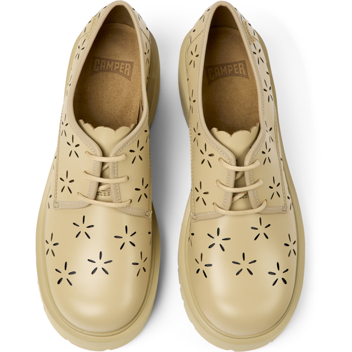 CAMPER Milah - Derbies Beige Mujer