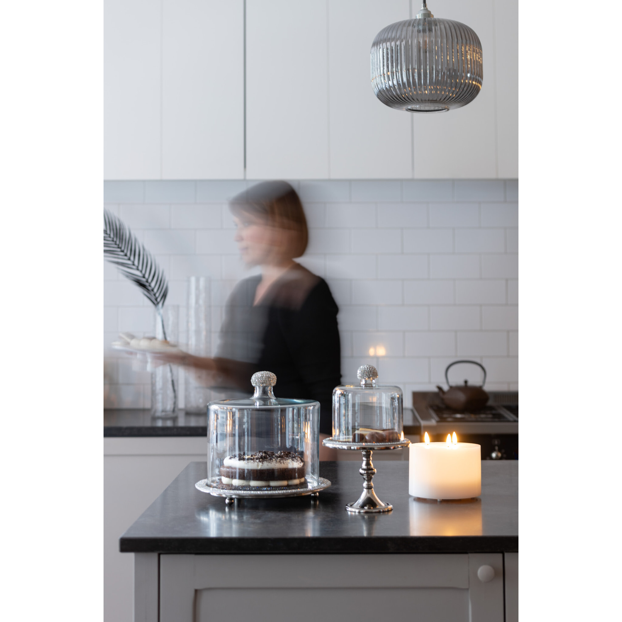 J-Line bougie 3 Flames - blanc - medium - LED