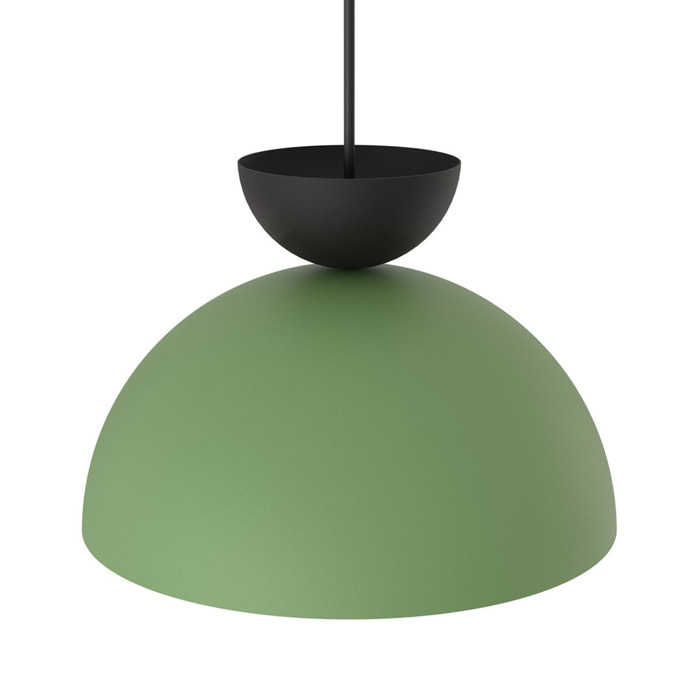 Lampada a sospensione Lunaro verde con dettagli neri