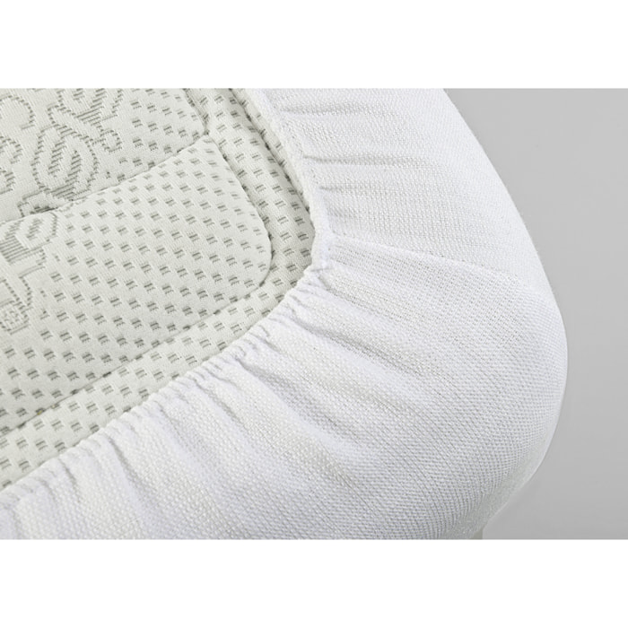 Traversa Coprimaterasso Per Letto In Spugna 100% Cotone Jacquard Made In Italy Angoli Elasticizzati 450gr/mq