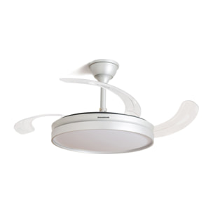 Ventilatore da Soffitto con Luce LED e 4 Pale Retrattili Silteez InnovaGoods Argentato 80 W Ø49-104 cm