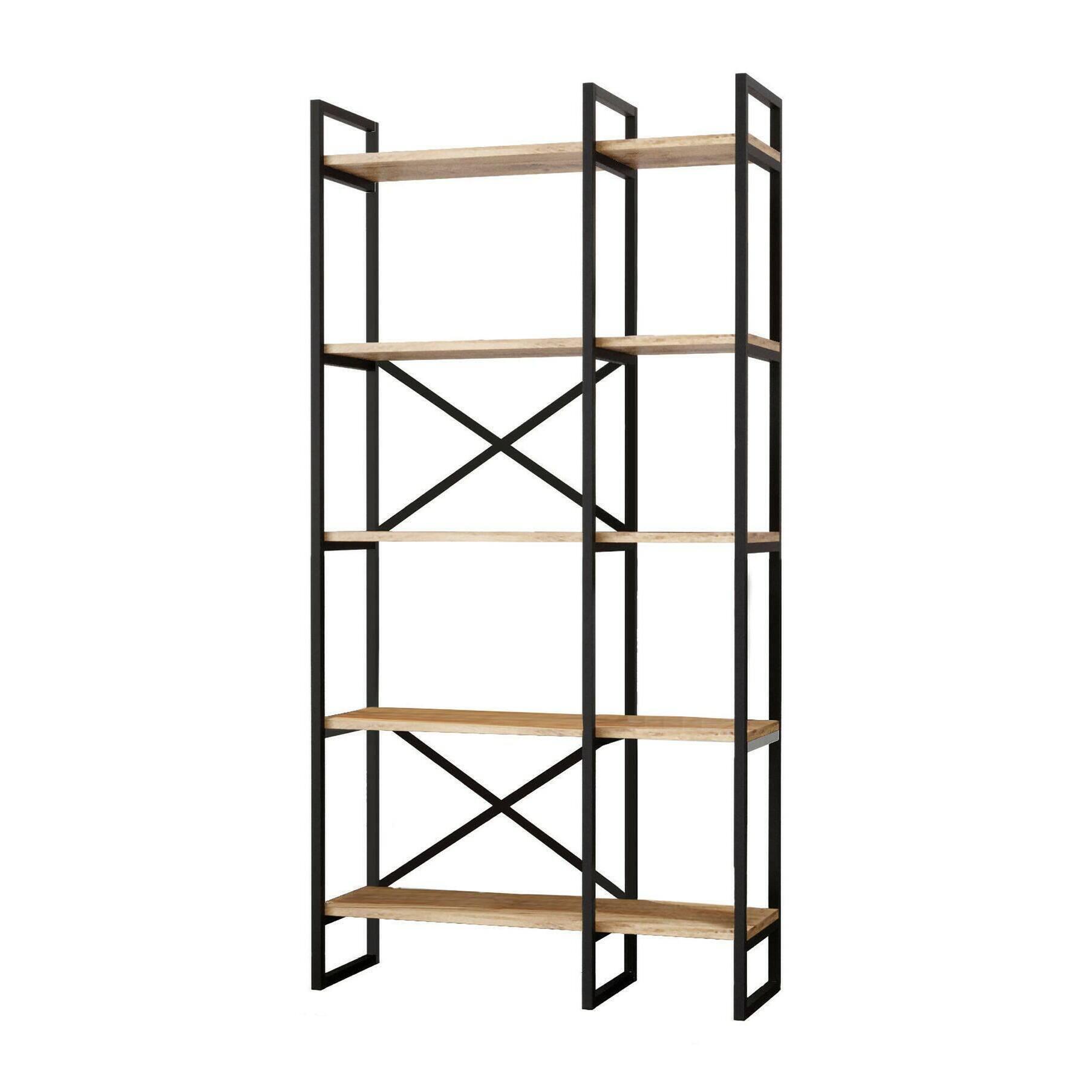 Libreria Dfiorind, Scaffale da ufficio, Mobile portalibri, Biblioteca, 88x30h175 cm, Quercia