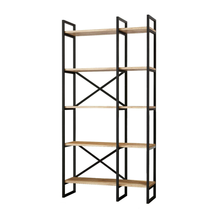 Libreria Dfiorind, Scaffale da ufficio, Mobile portalibri, Biblioteca, 88x30h175 cm, Quercia