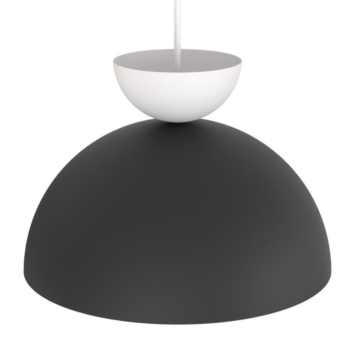 Lampada a sospensione LUNARO bicolore nero opaco e bianco