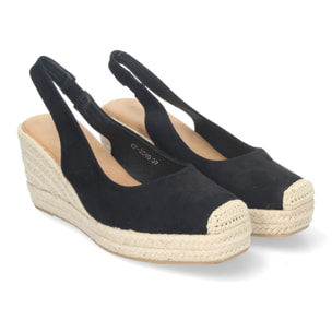 Sandalias de cuña de Yute para Mujer, con Puntera Cerrada