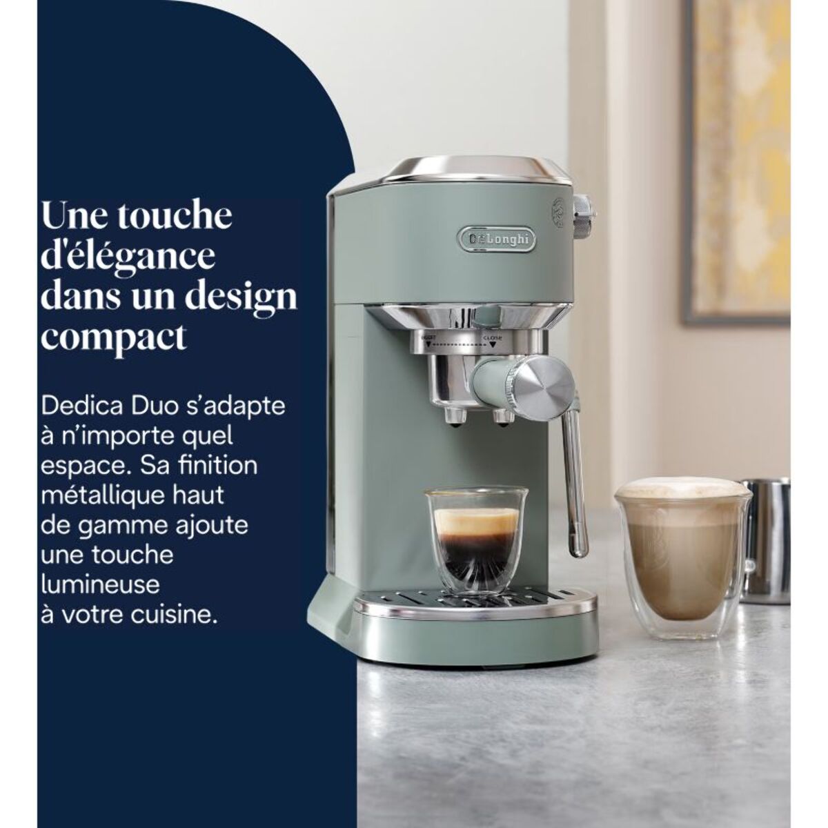 Machine à expresso DELONGHI EC890.GR Dedica Duo Verte