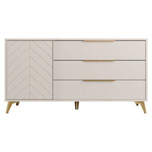 Boccioni - buffet bas - beige - 3 tiroirs et 1 porte - 154 cm - Beige