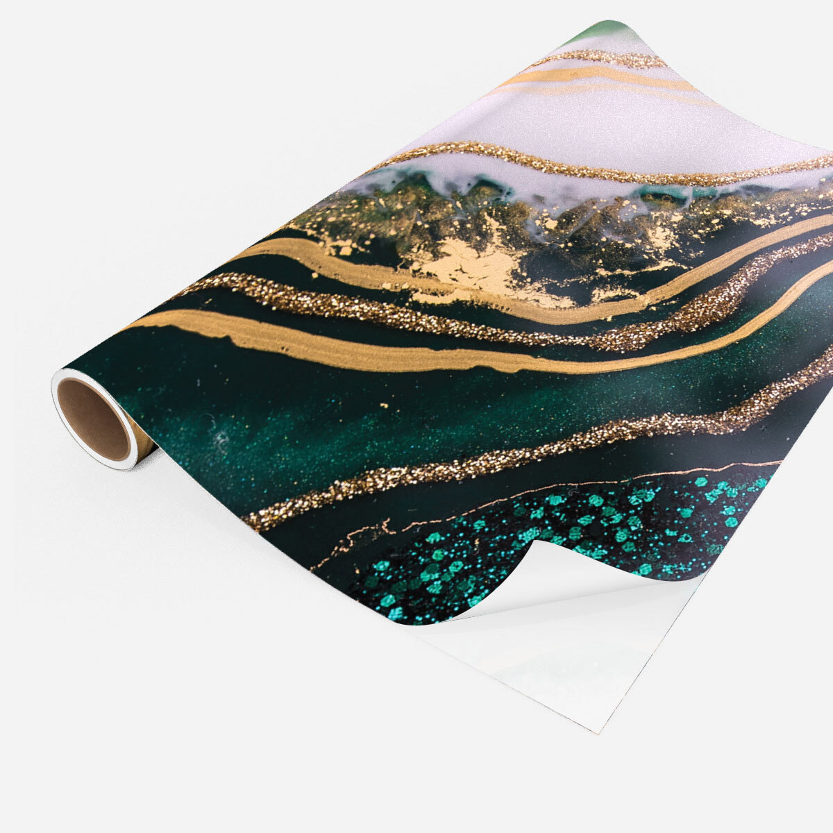 Rouleau revêtement adhésif imperméable - Sticker lavable plan de travail - ÉPOXY EMERAUDE